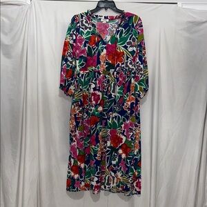 Umgee Colorful Floral Long Sleeve Dress